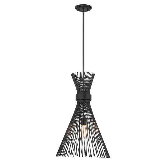 1 Light Pendant, Matte Black