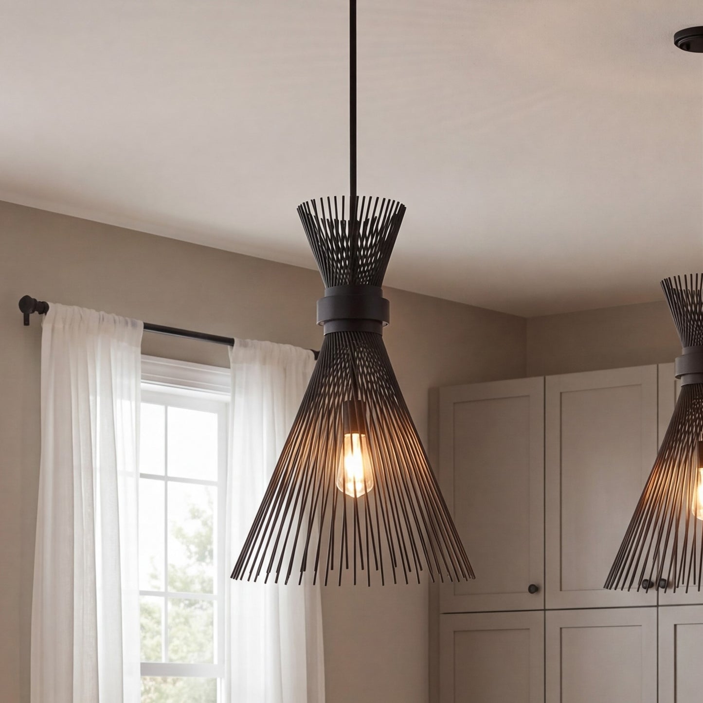 1 Light Pendant, Matte Black