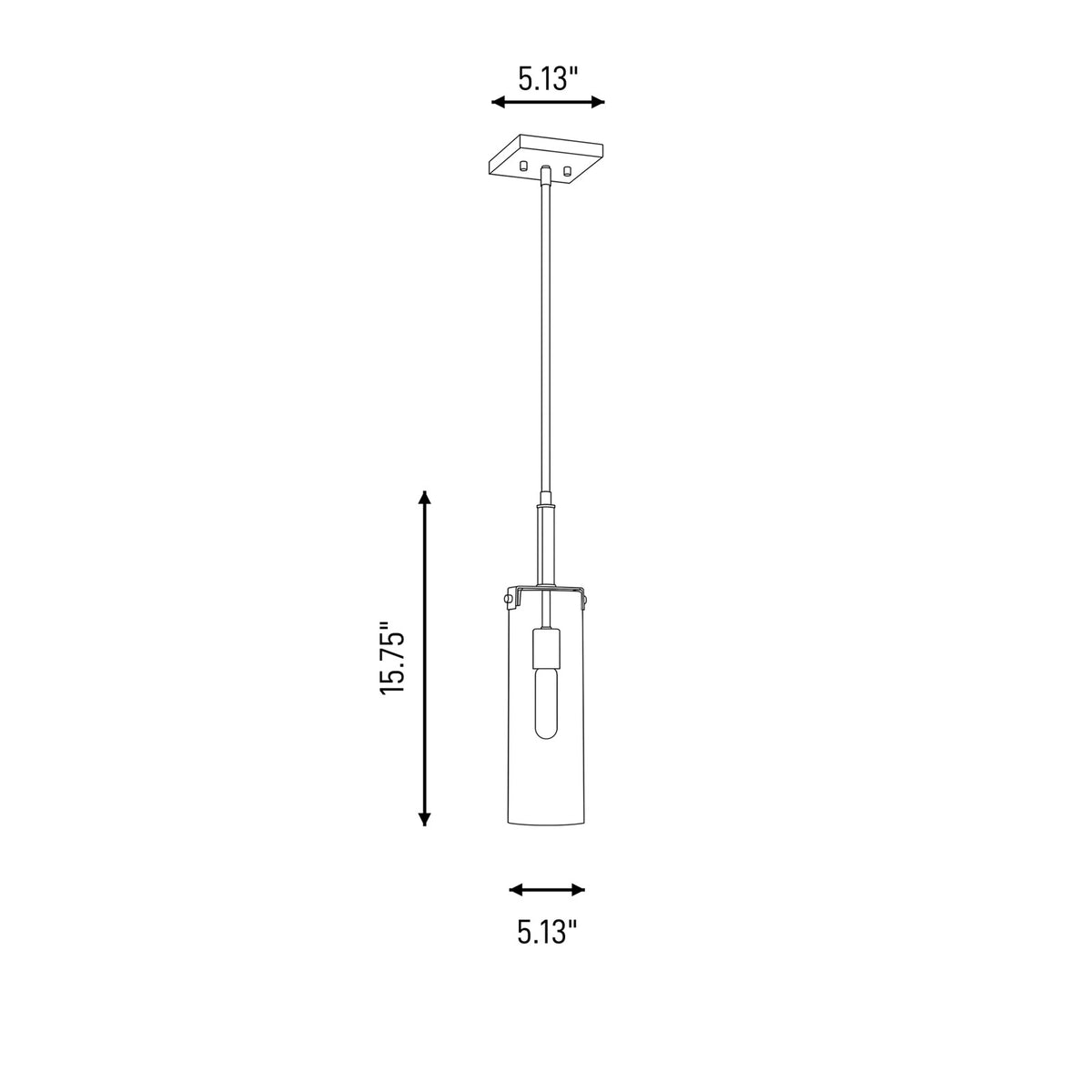 1 Light Mini Pendant, Matte Black