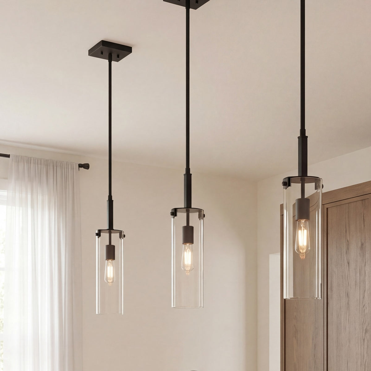 1 Light Mini Pendant, Matte Black