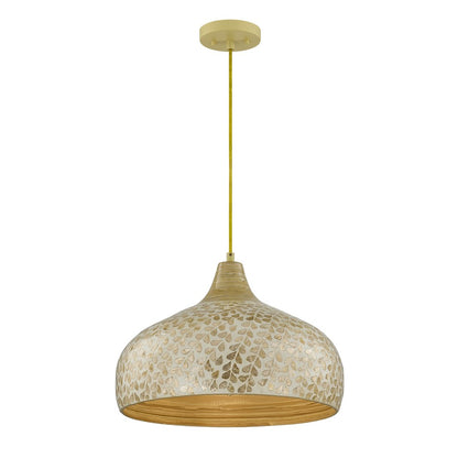 Savoy House Kemp 1 Lt Pendant, Ivory and Gold Shell