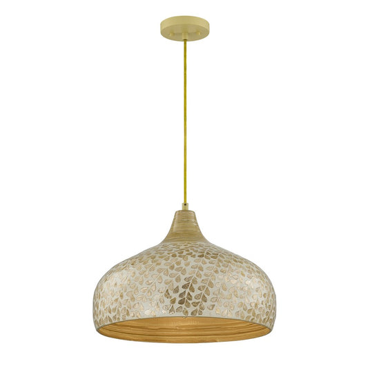 Savoy House Kemp 1 Lt Pendant, Ivory and Gold Shell