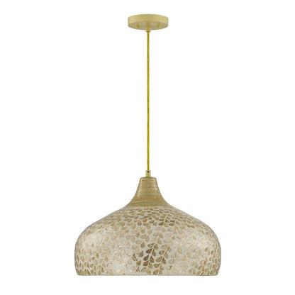 Savoy House Kemp 1 Lt Pendant, Ivory and Gold Shell