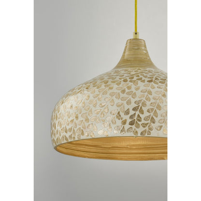 Savoy House Kemp 1 Lt Pendant, Ivory and Gold Shell