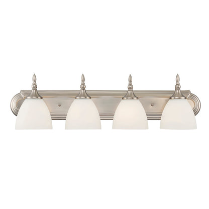 Savoy House Herndon 4-Light Bathroom Vanity Light, Satin Nickel - 8-1007-4-SN