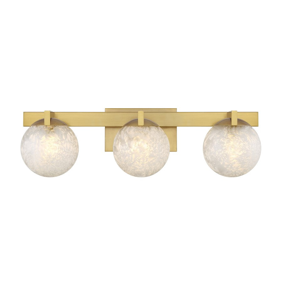 Savoy House Darien 3 Light Bath, Warm Brass/Ice - 8-1017-3-322