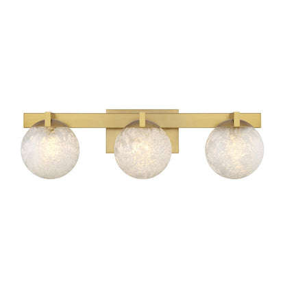 Savoy House Darien 3 Light Bath, Warm Brass/Ice