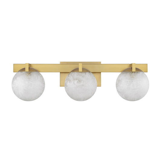 Savoy House Darien 3 Light Bath, Warm Brass/Ice