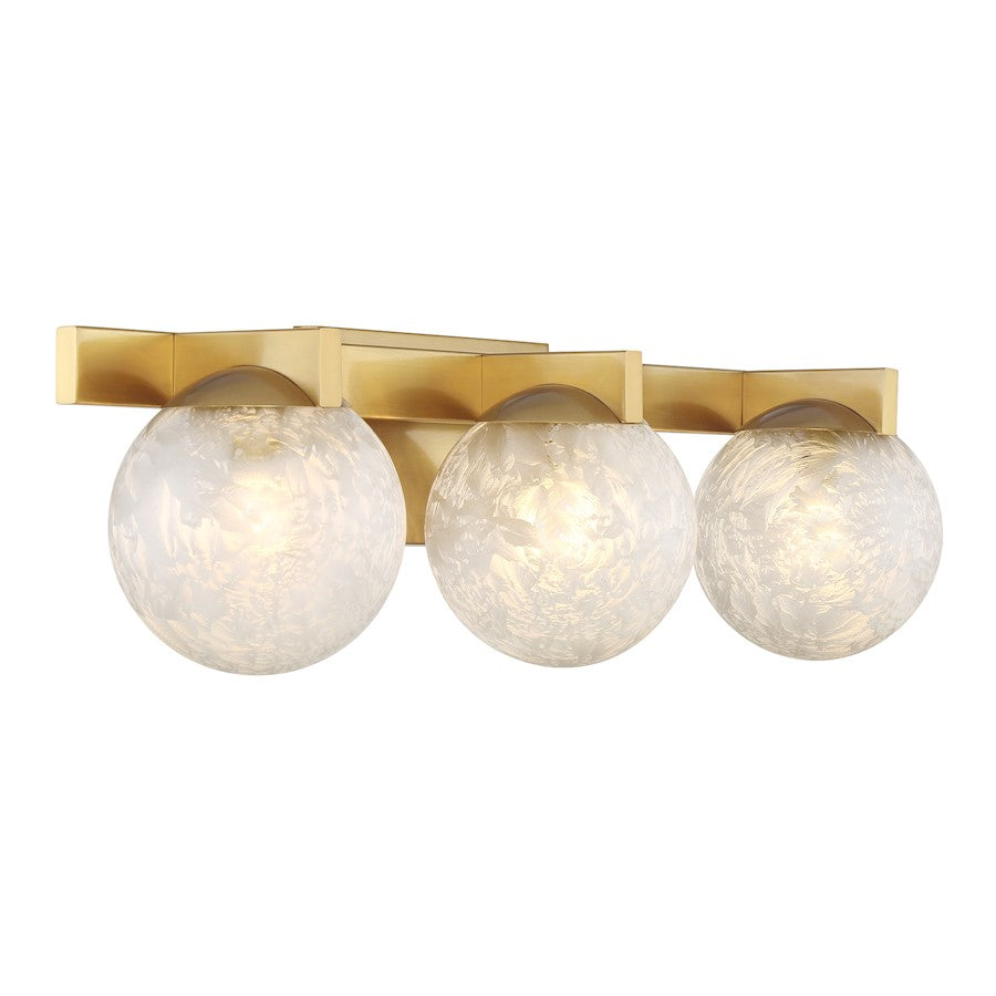 Savoy House Darien 3 Light Bath, Warm Brass/Ice