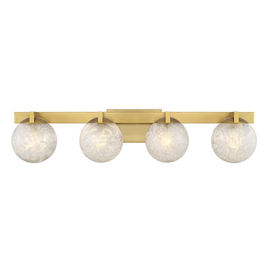 Savoy House Darien 4 Light Bath, Warm Brass/Ice