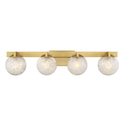 Savoy House Darien 4 Light Bath, Warm Brass/Ice