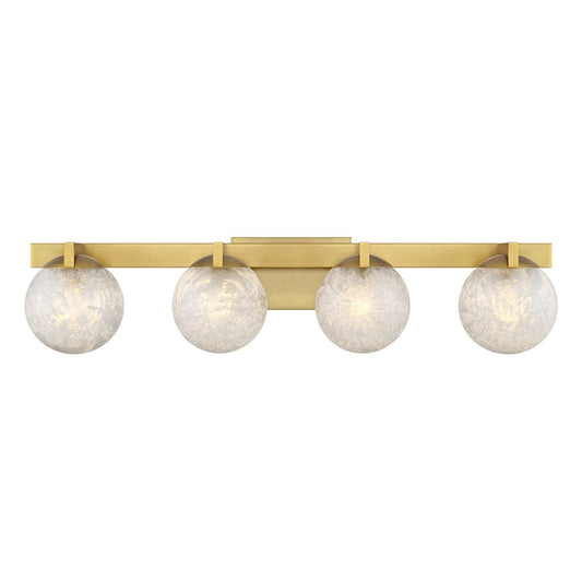 Savoy House Darien 4 Light Bath, Warm Brass/Ice