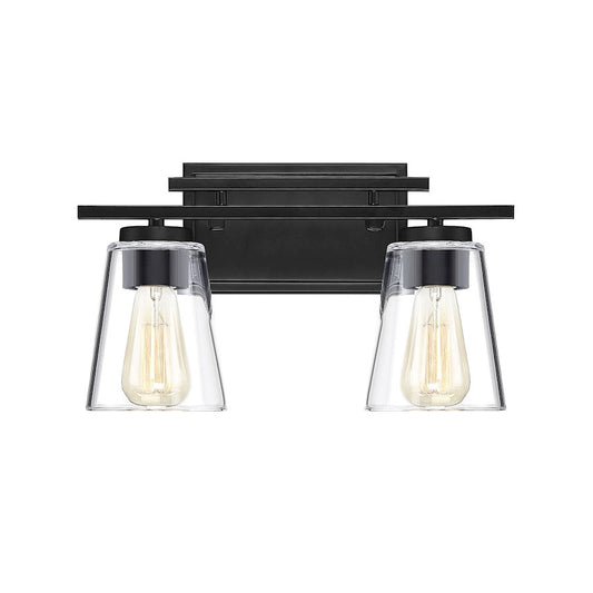 Savoy House Calhoun 2-Light Bathroom Vanity Light, Black - 8-1020-2-BK