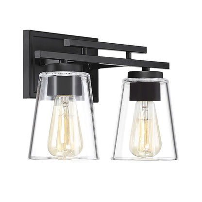 2 Light Bathroom Vanity Light, Black