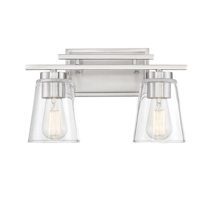 Savoy House Calhoun 2-Light Bathroom Vanity Light, Satin Nickel - 8-1020-2-SN