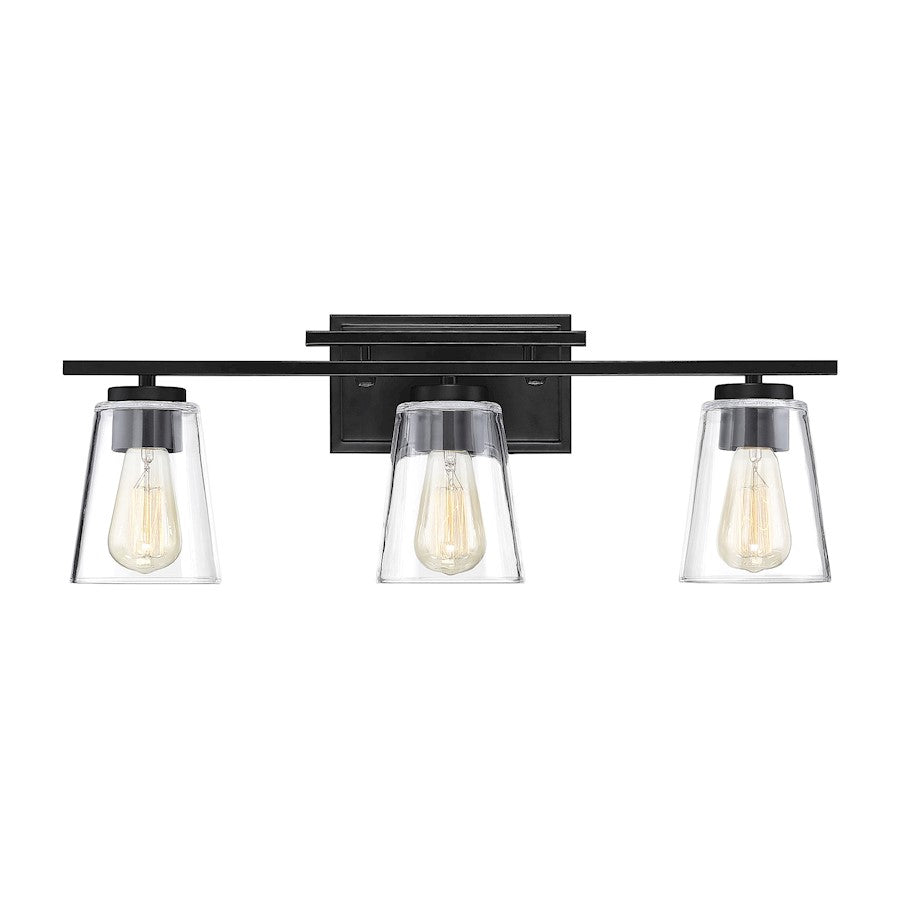3 Light Bathroom Vanity Light, Black