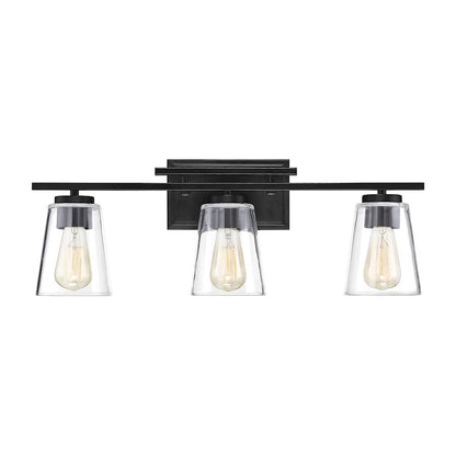 3 Light Bathroom Vanity Light, Black