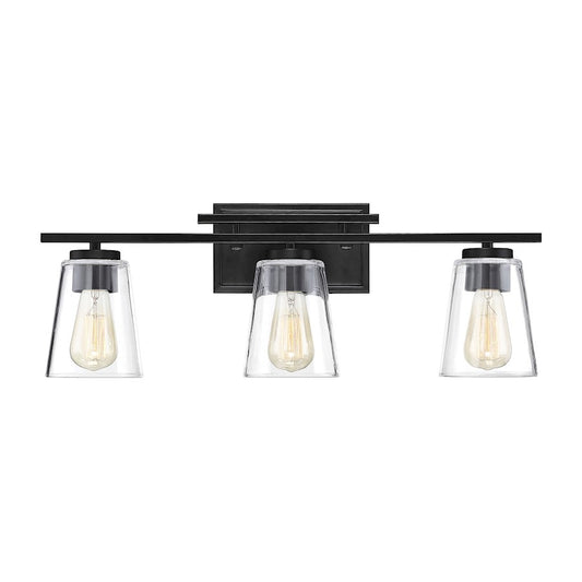 3 Light Bathroom Vanity Light, Black