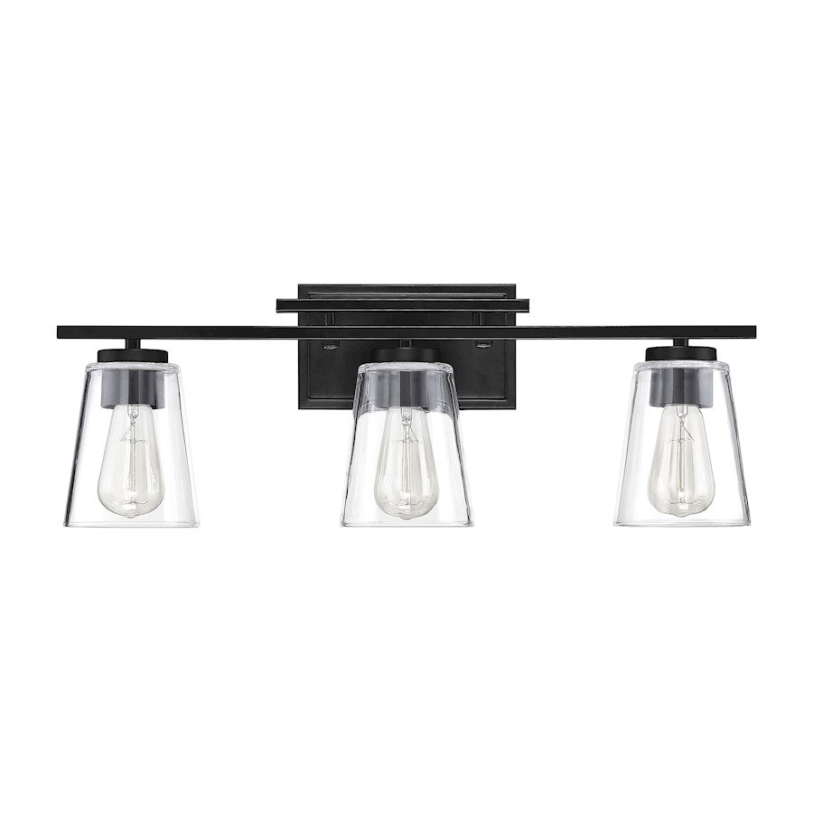 3 Light Bathroom Vanity Light, Black