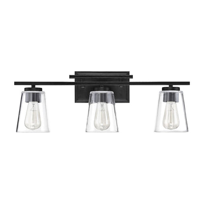 3 Light Bathroom Vanity Light, Black