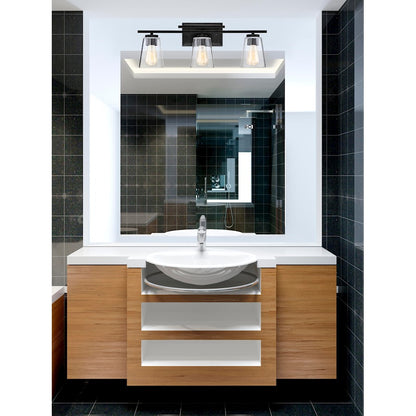 3 Light Bathroom Vanity Light, Black