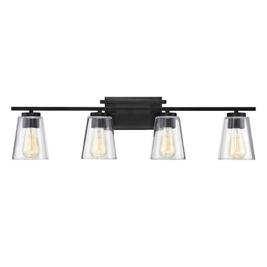 4 Light Bathroom Vanity Light, Black