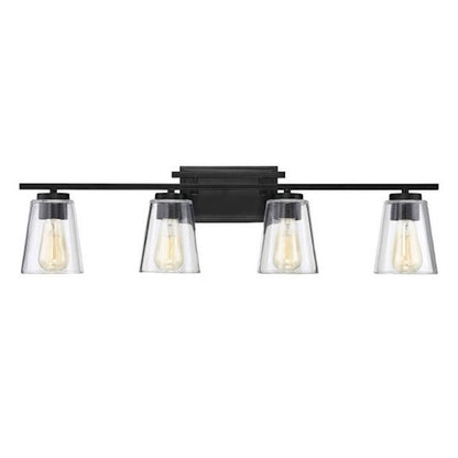 4 Light Bathroom Vanity Light, Black