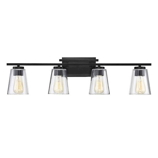 4 Light Bathroom Vanity Light, Black