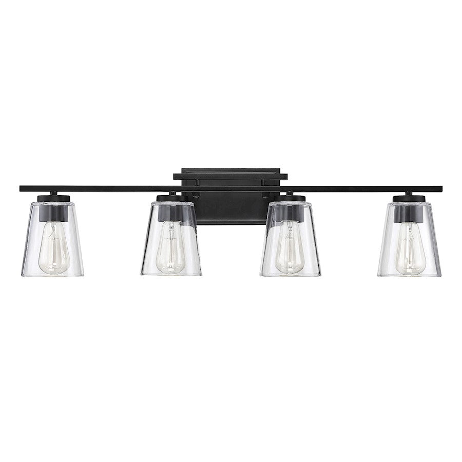 4 Light Bathroom Vanity Light, Black