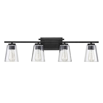 4 Light Bathroom Vanity Light, Black