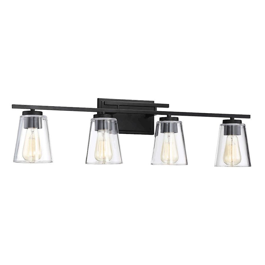 4 Light Bathroom Vanity Light, Black
