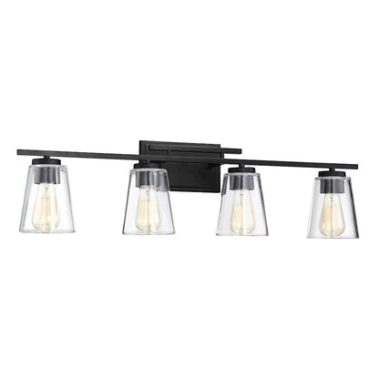 4 Light Bathroom Vanity Light, Black