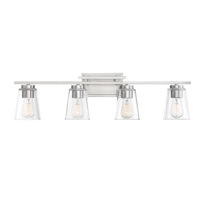 4 Light Bathroom Vanity Light, Satin Nickel