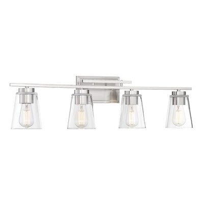 4 Light Bathroom Vanity Light, Satin Nickel