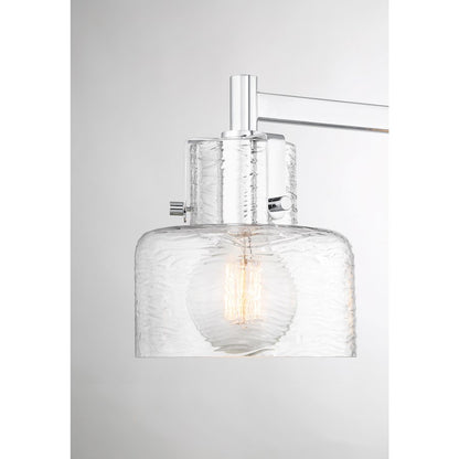 Savoy House Dover 3 Light Bath, Chrome/Clear Crinkle