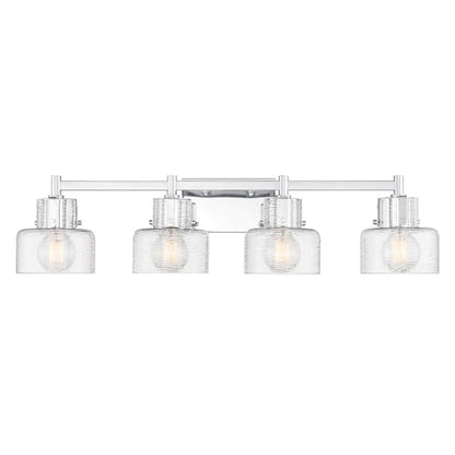 Savoy House Dover 4 Light Bath, Chrome/Clear Crinkle