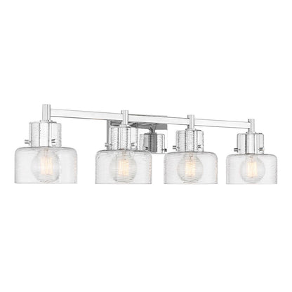 Savoy House Dover 4 Light Bath, Chrome/Clear Crinkle