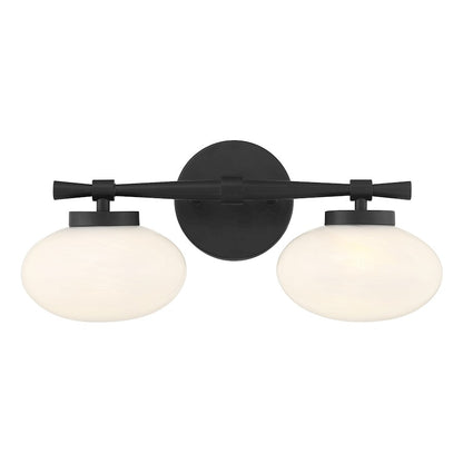 Savoy House Barrow 2 Light Bath, Matte Black/Strie