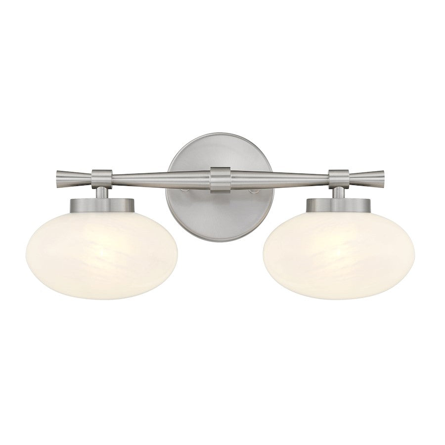 Savoy House Barrow 2 Light Bath, Satin Nickel/Strie - 8-1050-2-SN
