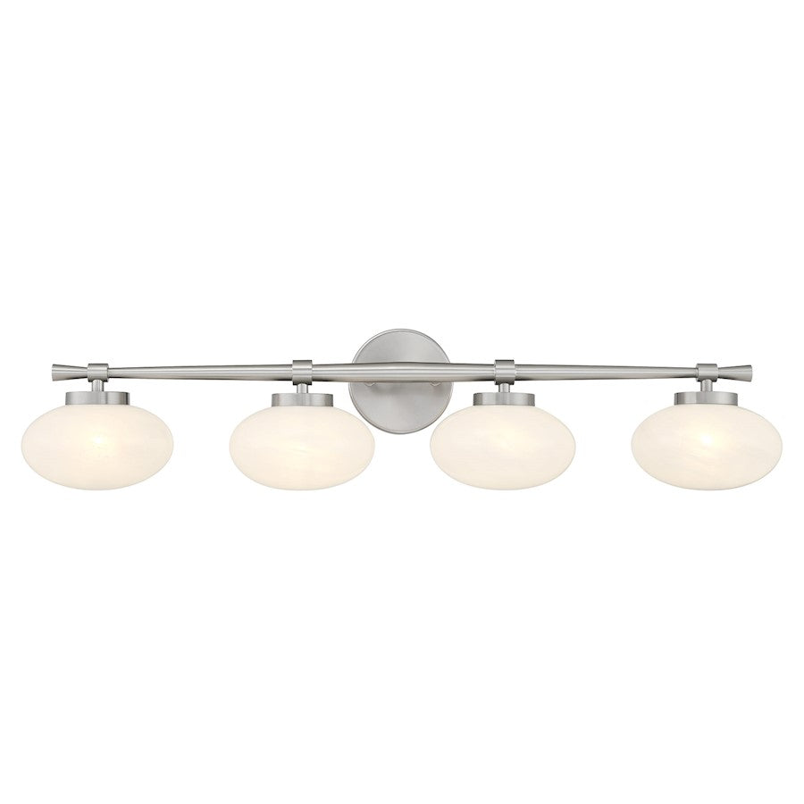 Savoy House Barrow 4 Light Bath, Satin Nickel/Strie
