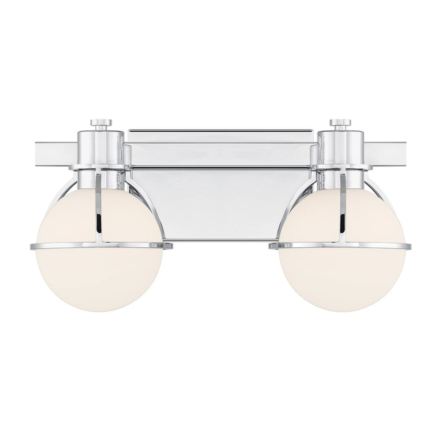 Savoy House Pierce 2 Light Bath, Chrome/Opal