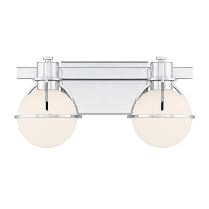 Savoy House Pierce 2 Light Bath, Chrome/Opal