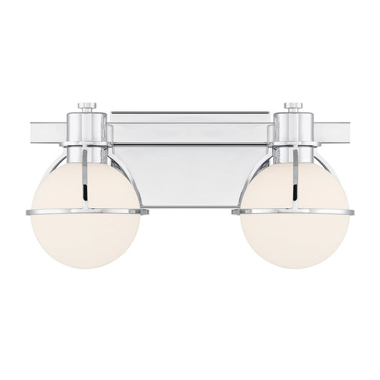 Savoy House Pierce 2 Light Bath, Chrome/Opal