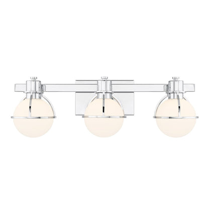 Savoy House Pierce 3 Light Bath, Chrome/Opal