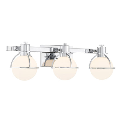 Savoy House Pierce 3 Light Bath, Chrome/Opal
