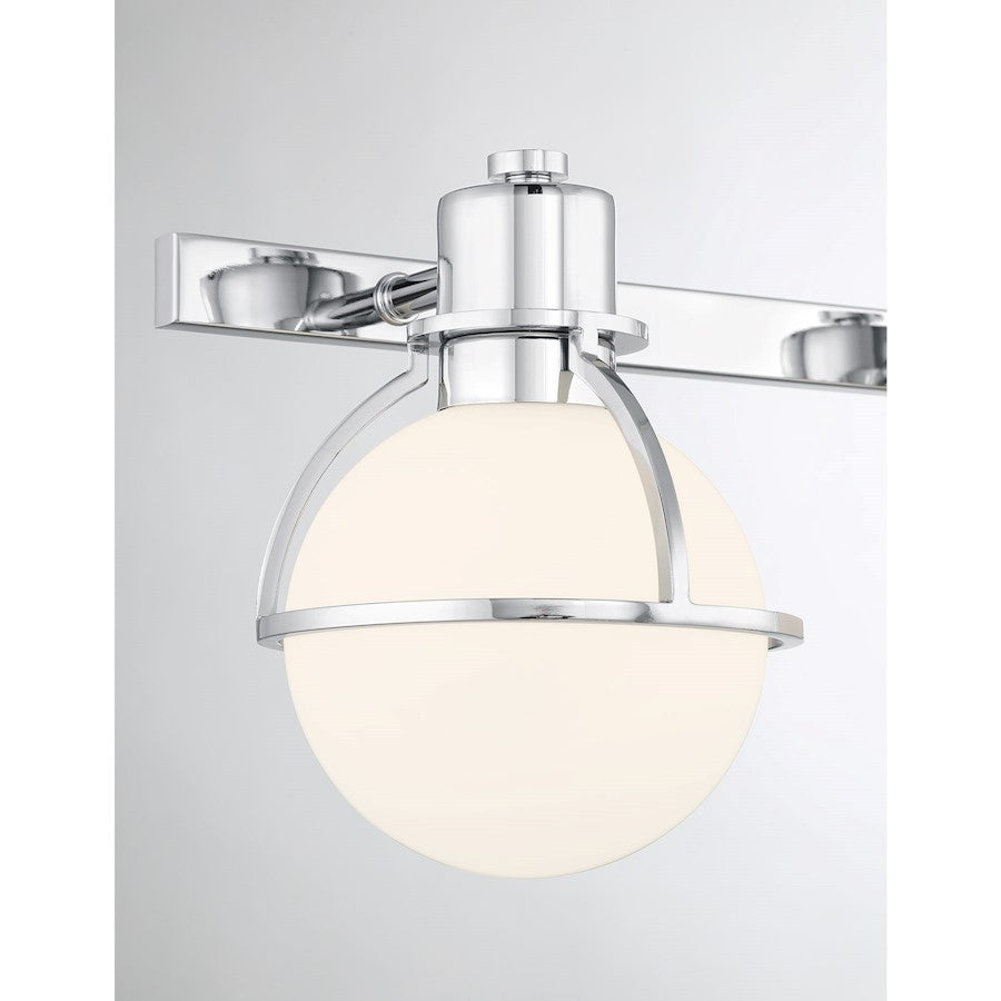 Savoy House Pierce 3 Light Bath, Chrome/Opal