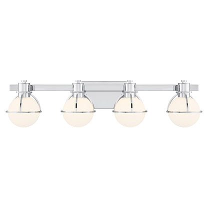 Savoy House Pierce 4 Light Bath, Chrome/Opal