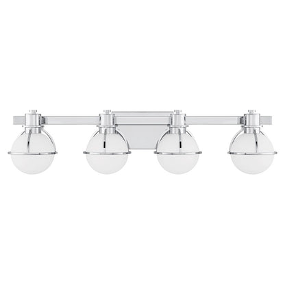 Savoy House Pierce 4 Light Bath, Chrome/Opal