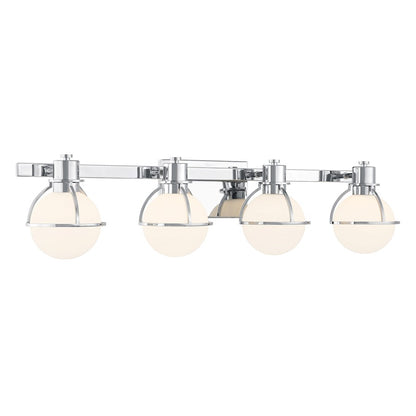 Savoy House Pierce 4 Light Bath, Chrome/Opal