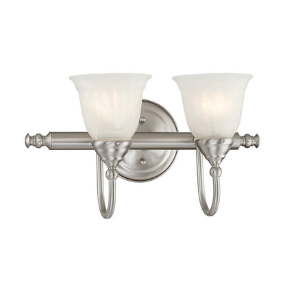 2 Light Bathroom Vanity Light, Satin Nickel